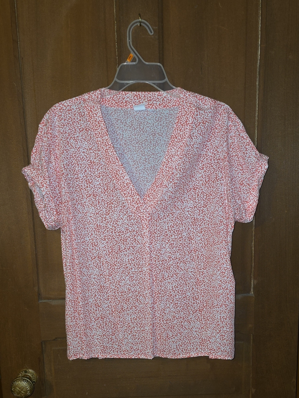 Gap Women's Speckled V-Neck Short Sleeve Top
